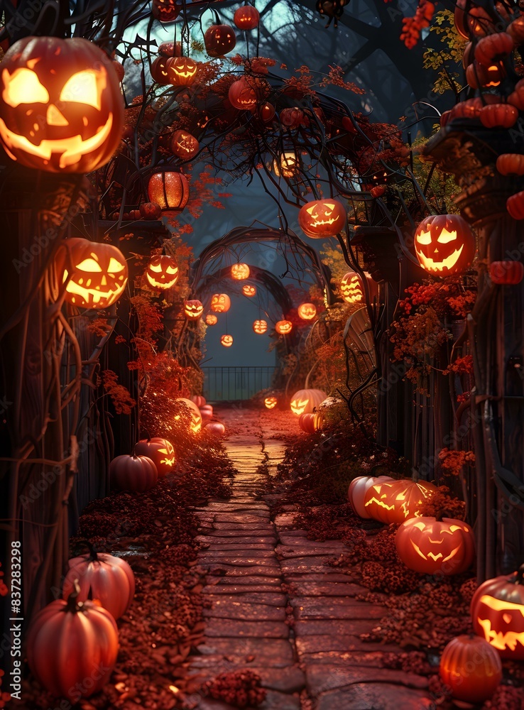 Obraz premium Halloween Pumpkin Archway