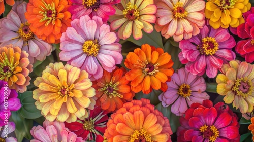 Wallpaper Mural Zinnia flower watercolor background Torontodigital.ca