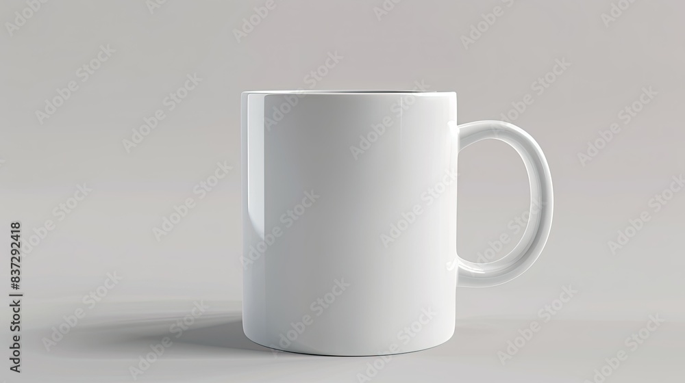 White backdrop and blank white of a coffee mug empty mock up White backdrop and blank white of a coffee mug empty mock up