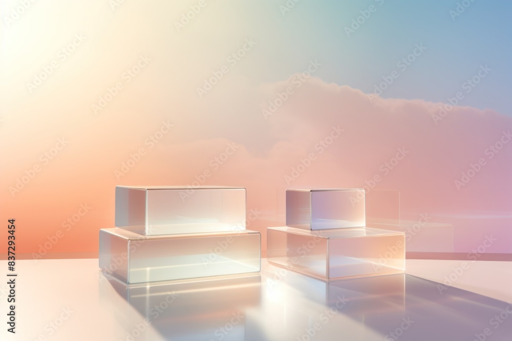 Pastel Glass Blocks in Soft Gradient Light Pastel Glass Blocks in Soft Gradient Light