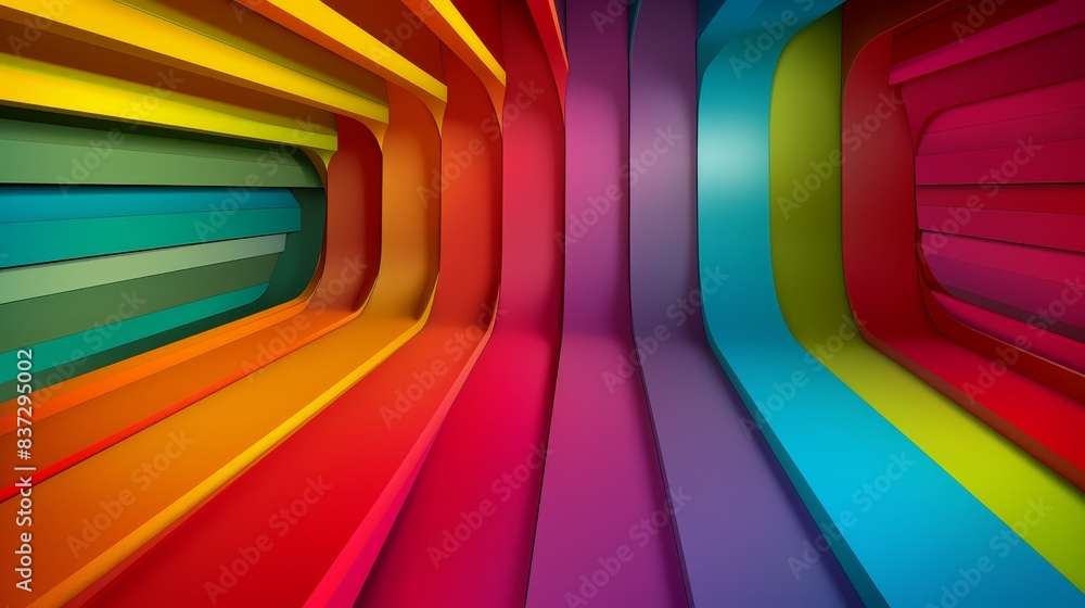Fototapeta premium Colorful gradient stripes in a modern abstract style, representing pride and diversity for the LGBTQ+ community (focus on, diversity theme, dynamic, Fusion, festival backdrop)