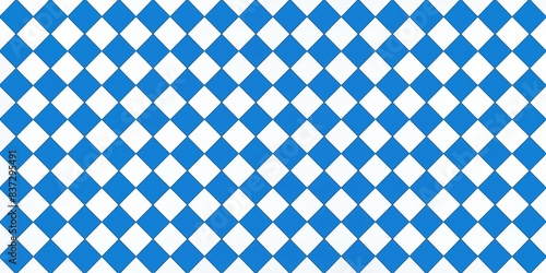 Bavarian Oktoberfest seamless pattern with blue and white rhombus Flag of Bavaria Oktoberfest blue checkered background photo