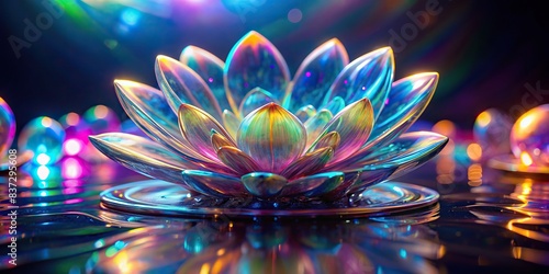 holographic flower floating on a background