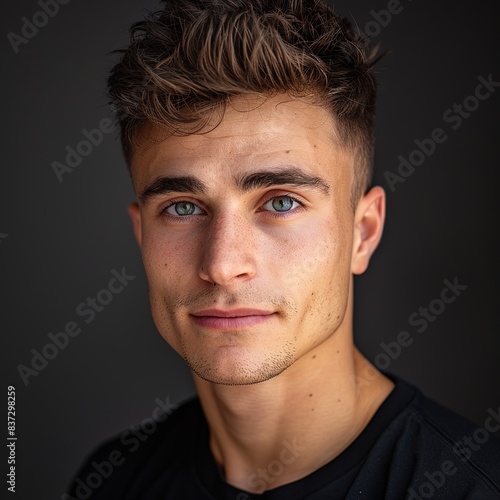 a professional medium headshot of a 25 year old man
