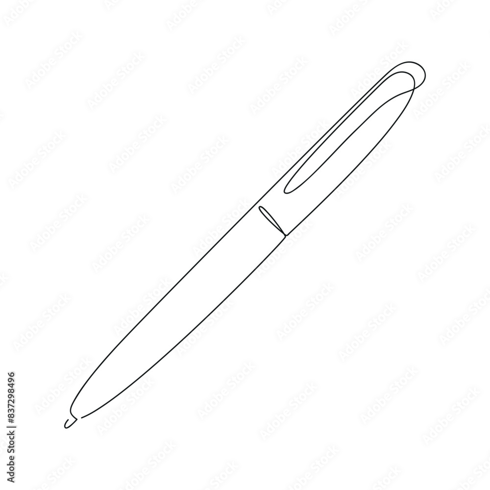 Pen in one continuous line. One line drawing, minimalism. Vector illustration. Pen in one continuous line. One line drawing, minimalism. Vector illustration.