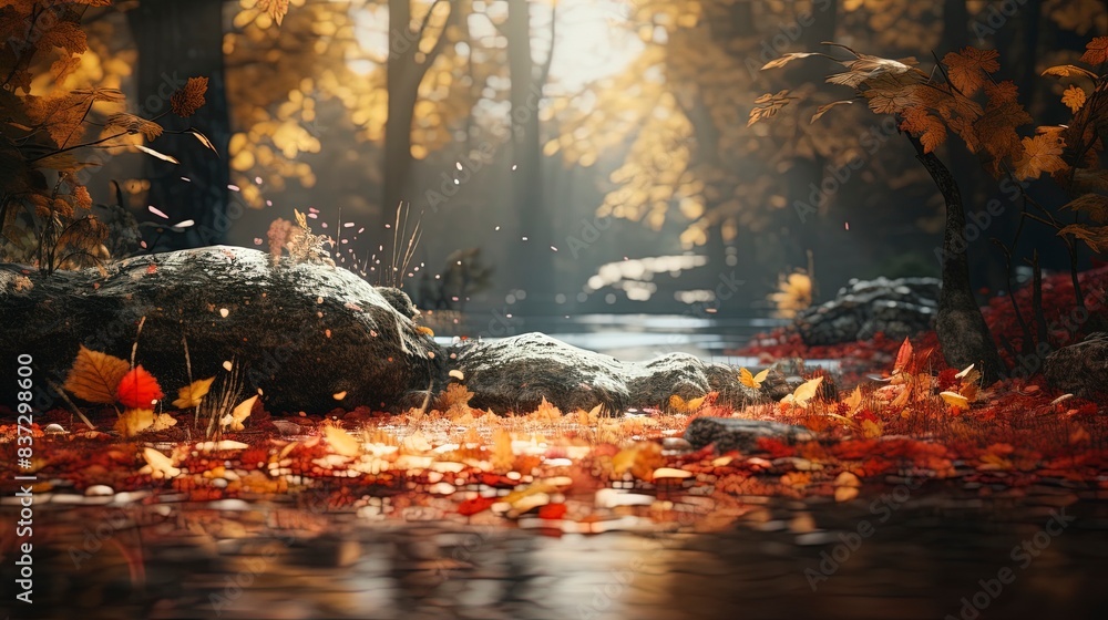 autumn leaves background, generative ai