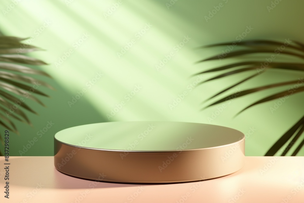 Empty Product Display Platform with Tropical Background Empty Product Display Platform with Tropical Background