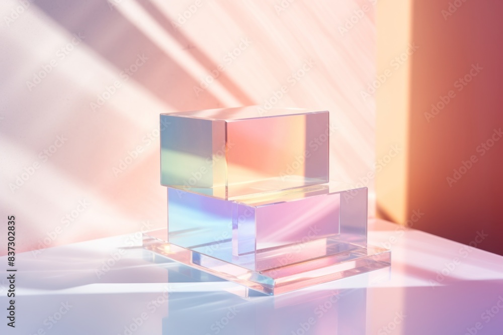 Colorful Glass Blocks with Soft Lighting Colorful Glass Blocks with Soft Lighting