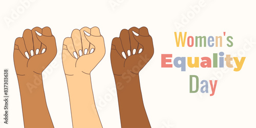 Women's Equality Day background, banner, placard, poster. August 26. Female concept. Vector Flat illustration.