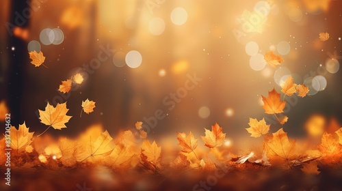 autumn leaves background, generative ai