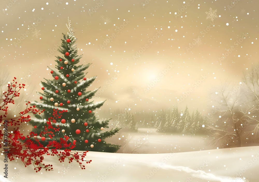 Christmas tree in the snow Christmas tree in the snow