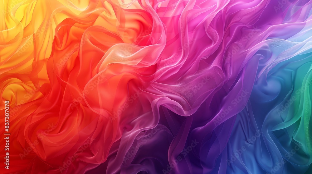 LGBT community flag colors in a rainbow gradient, forming an abstract background cover for Pride Month web design (copy space, pride theme, surreal, Composite, social media backdrop)