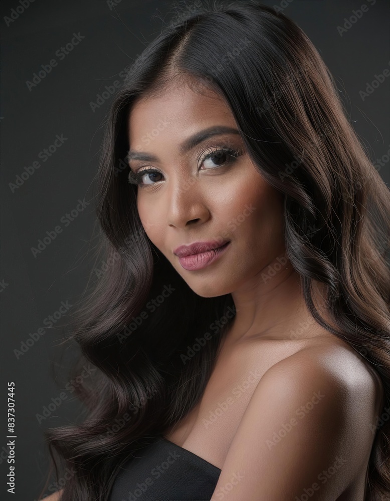Beautiful woman with amazing hair, beauty on dark background Beautiful woman with amazing hair, beauty on dark background