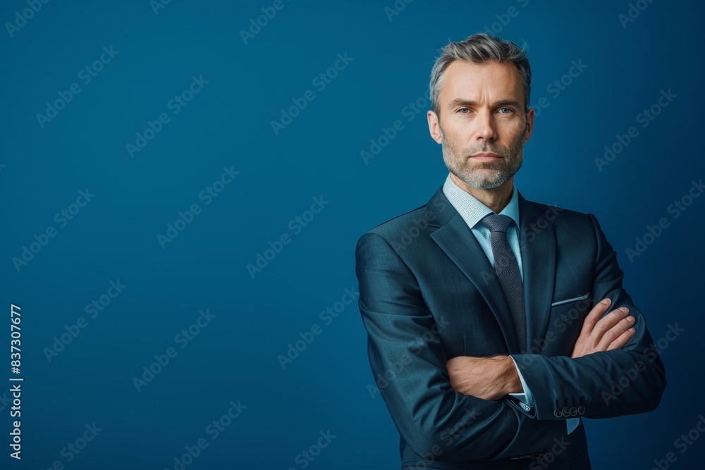 Professional Businessman in Blue Suit. Generative AI. Professional Businessman in Blue Suit. Generative AI.