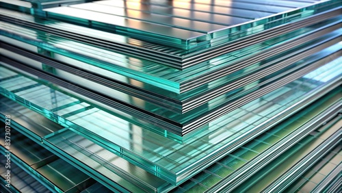 Stacked glass sheets with reflective surfaces