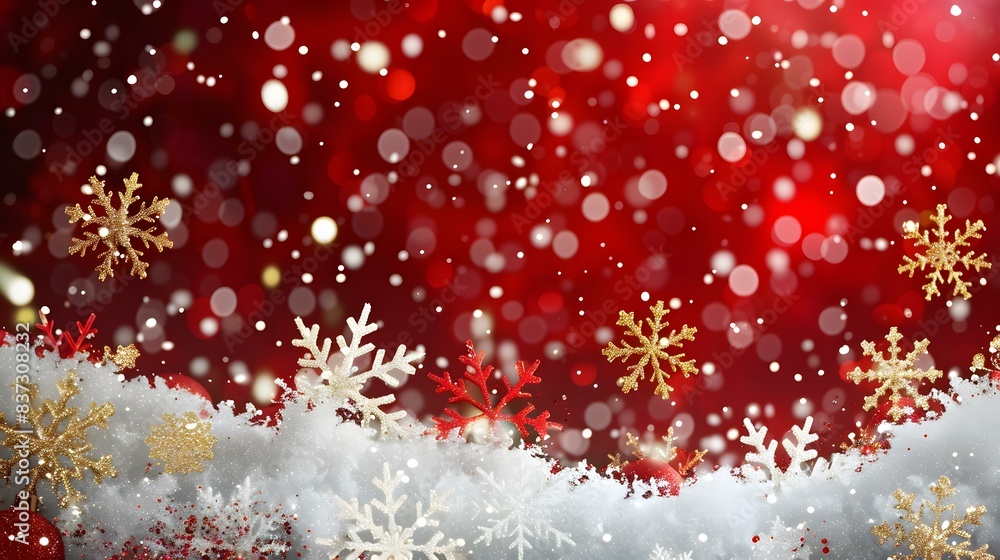 Christmas red background with snowflakes Christmas red background with snowflakes