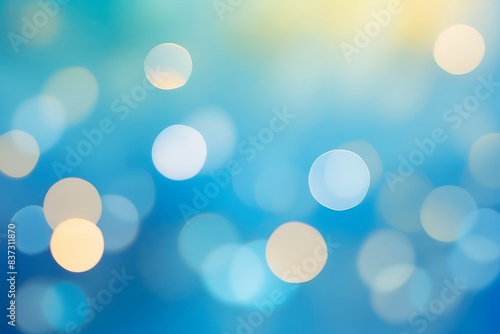 Soft blue blur bokeh background, calm and peaceful.