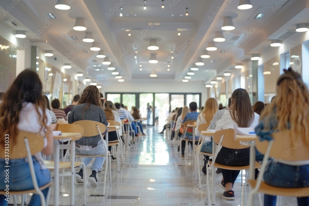 exam room full of students exam room full of students
