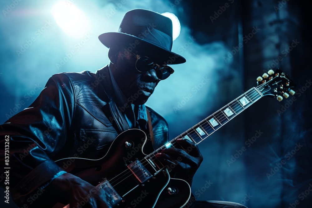 Obraz premium Portrait of a blues musician