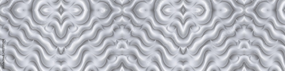 A white background with a pattern of white lines and shapes