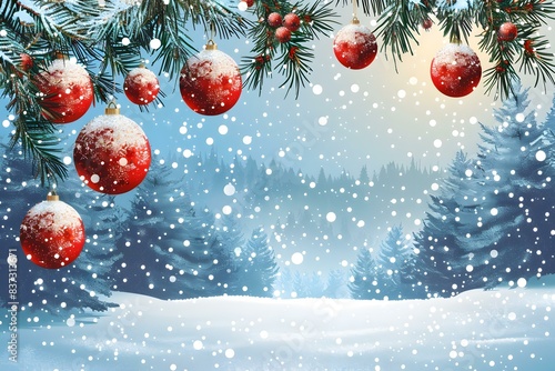 Christmas Snow Scene Illustration