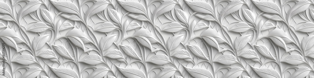 A white background with a leafy pattern
