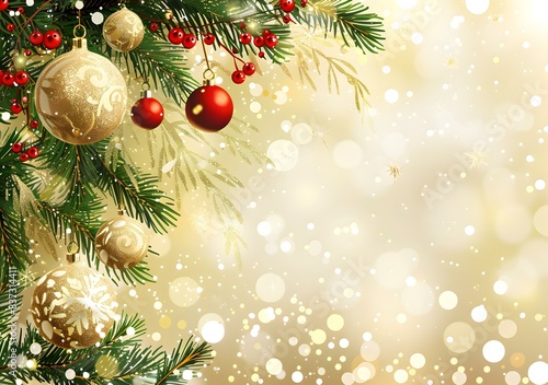 Wallpaper Mural Christmas Tree With Ornaments Torontodigital.ca