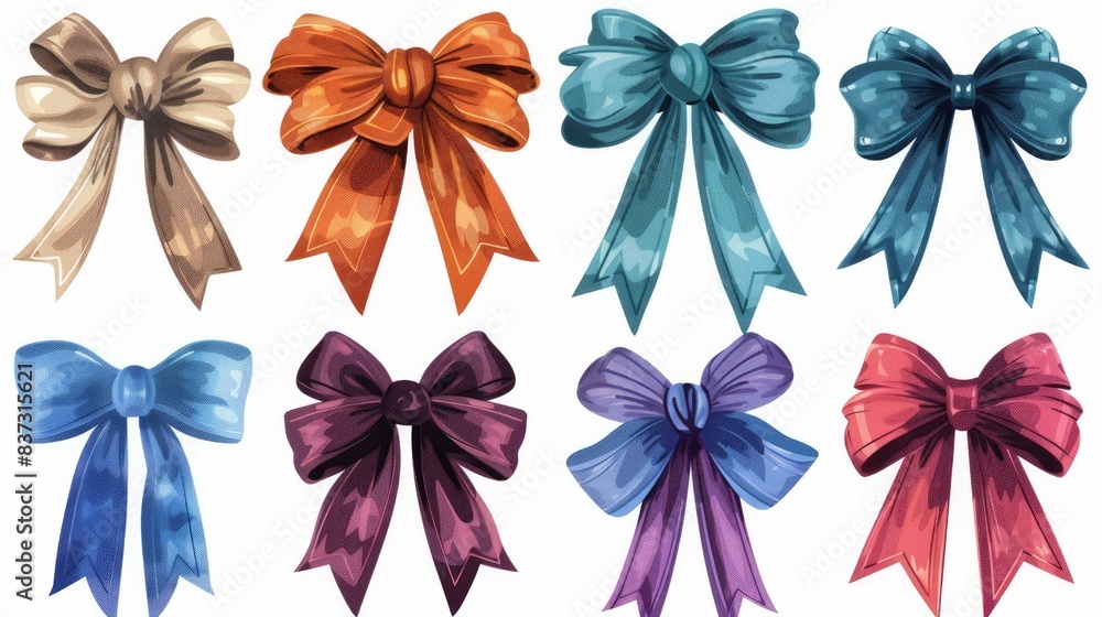 Collection of bright bows with unmerged elements.
Collection of bright bows with unmerged elements.
