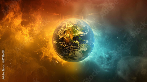 transparent psd planet earth in the space