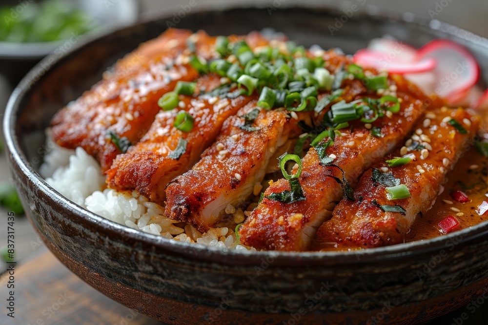 Katsu Curry - Breaded pork cutlet served with a rich curry sauce over rice. Katsu Curry - Breaded pork cutlet served with a rich curry sauce over rice.