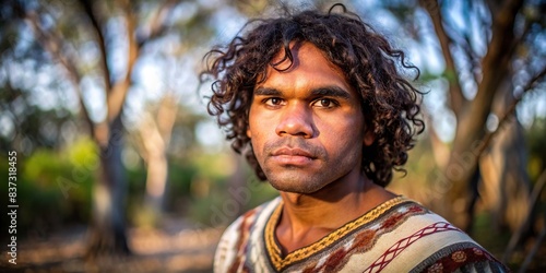 Portrait of a young Aboriginal man outdoors