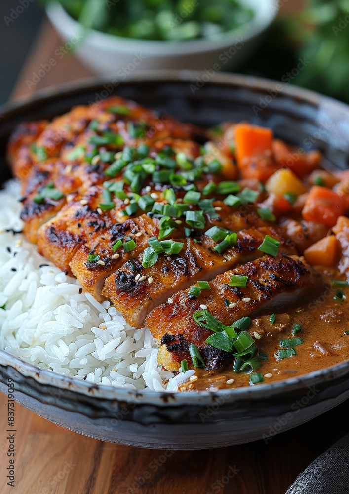 Katsu Curry - Breaded pork cutlet served with a rich curry sauce over rice. Katsu Curry - Breaded pork cutlet served with a rich curry sauce over rice.