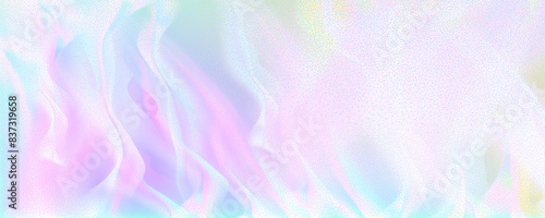 Abstract background featuring a holographic blur with a color gradient.Vector grain noise texture, and watercolor blend.Neon iridescent colors creating a smooth gradation effect.