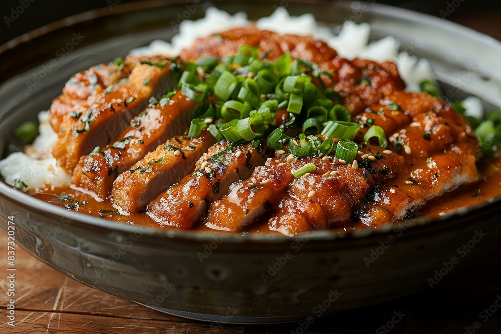 Katsu Curry - Breaded pork cutlet served with a rich curry sauce over rice. Katsu Curry - Breaded pork cutlet served with a rich curry sauce over rice.