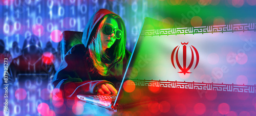 Hacker from Iran. Woman cyb...