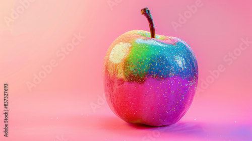 glittery multicolored apple