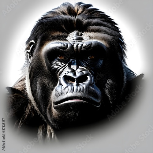  face in the dark portrait of a powerful dominant male gorilla © MUmar