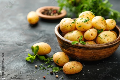 boiled potatoes with herbs Generative AI