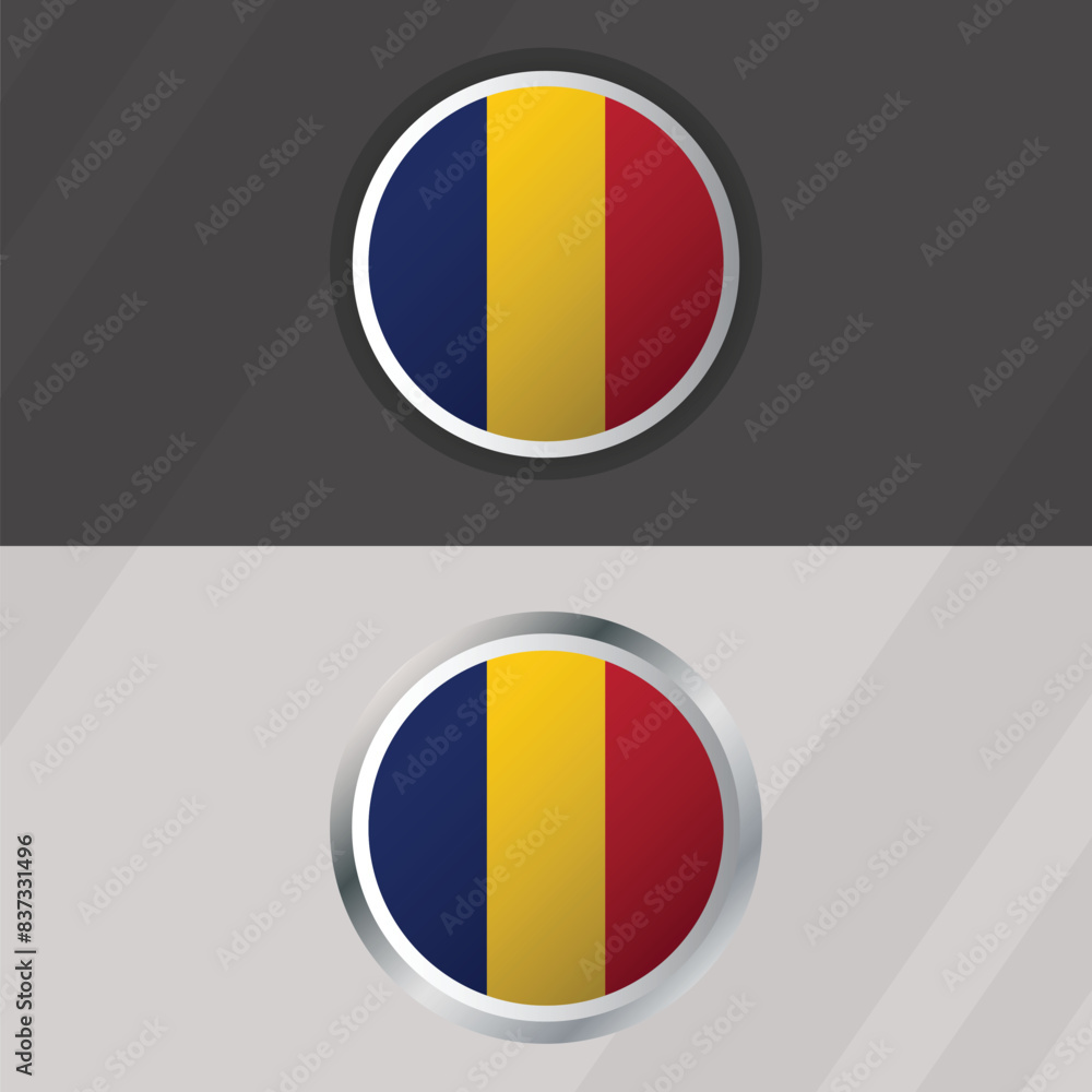 Fototapeta premium Vector Romania Round Flag Template