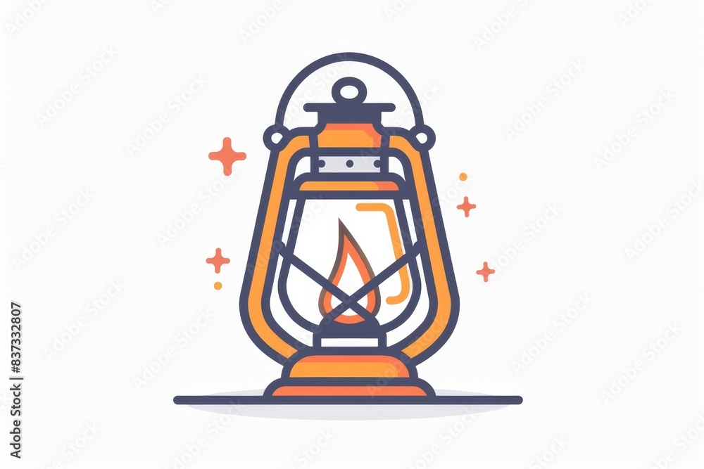 Minimalistic Vector style Illustration of a Camping Lantern with Clean Design Minimalistic Vector style Illustration of a Camping Lantern with Clean Design