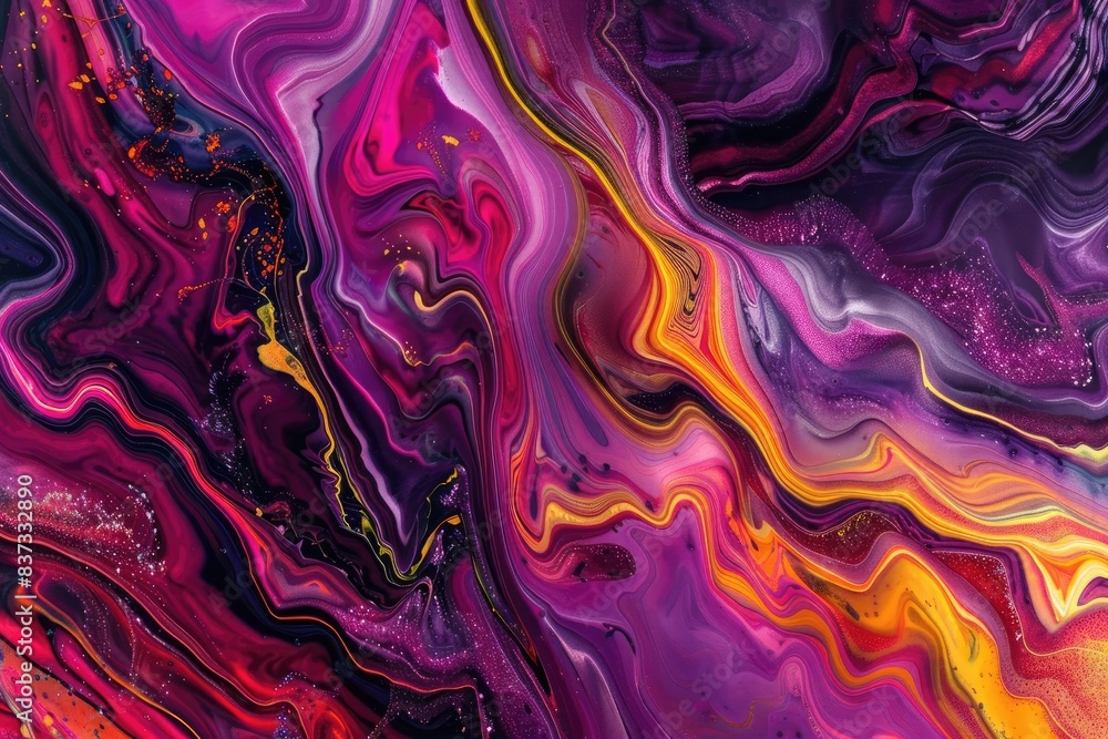 Obraz premium Abstract Fluid Art Swirling, marbled patterns in vibrant colors that mimic the look of fluid art