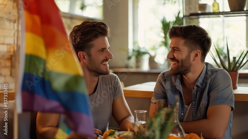 Homebound Happiness: Documenting the Genuine Affection and Warmth Shared Between Two Gay Partners, Creating Moments of Love and Serenity in Their Home