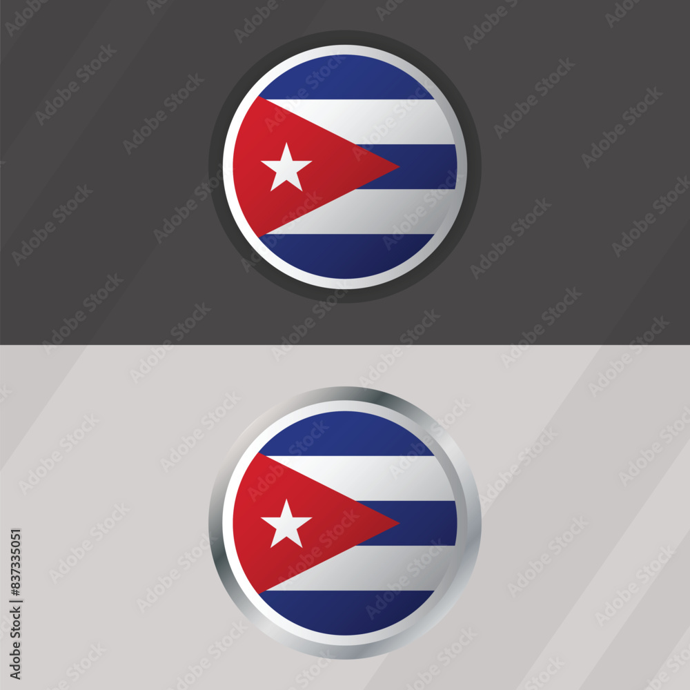 Fototapeta premium Vector Cuba Round Flag Template