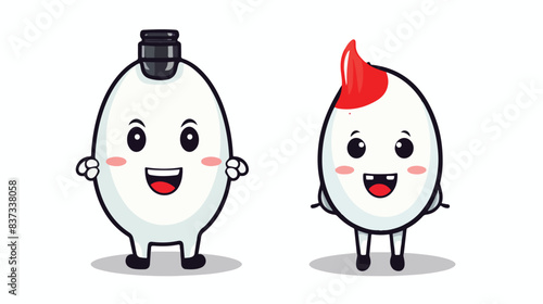 Character mascot of bowling pin as a waiters  cute