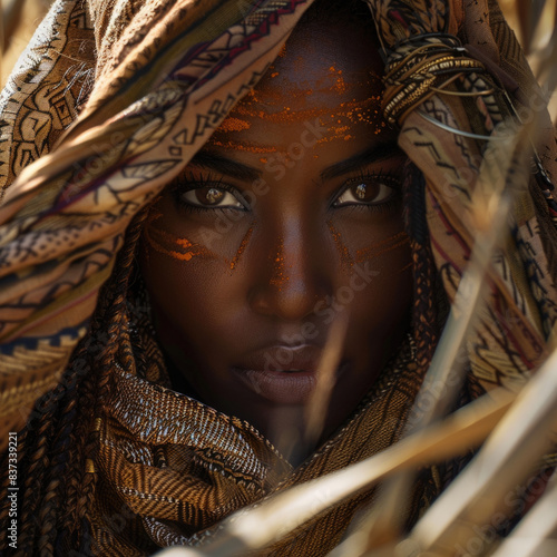 Mujer de tribu africana Himba. photo