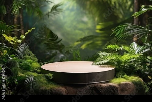Nature-Inspired Display Platform in Lush Greenery