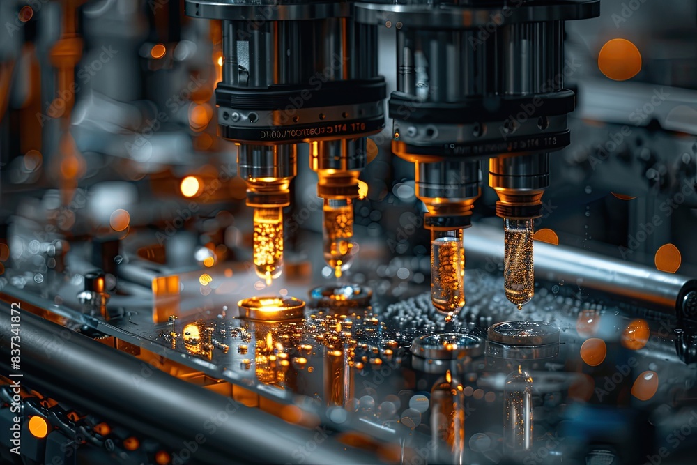 Closeup of a modern robotic machine for blood centrifugation and urinalysis. Hospital laboratories, automatic biochemical analyzer. Closeup of a modern robotic machine for blood centrifugation and urinalysis. Hospital laboratories, automatic biochemical analyzer.