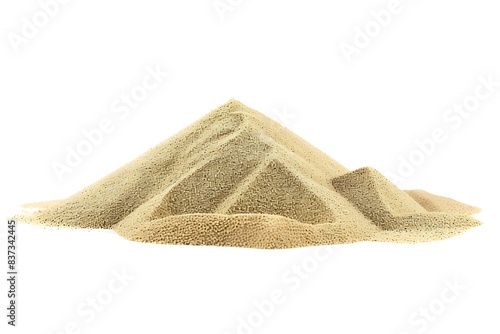 Desert sand pile isolated on white background