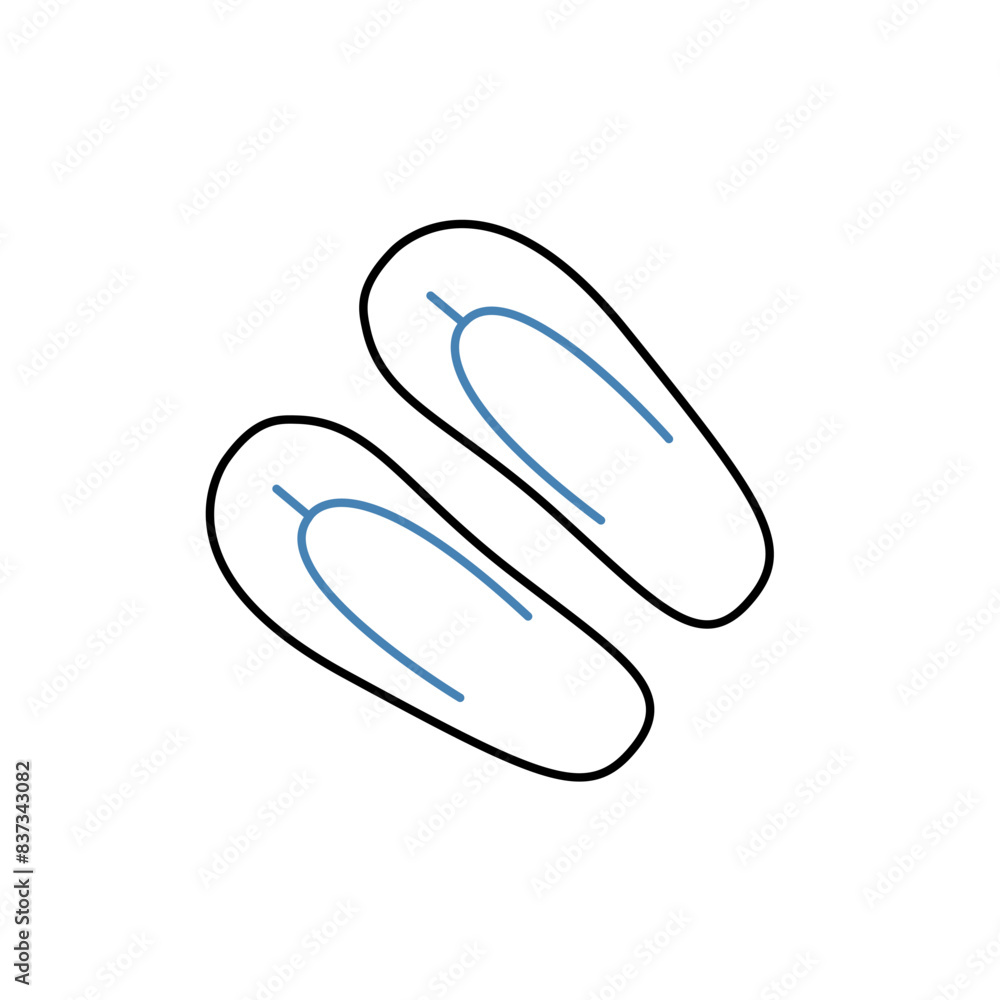flip flops concept line icon. Simple element illustration. flip flops concept outline symbol design. flip flops concept line icon. Simple element illustration. flip flops concept outline symbol design.