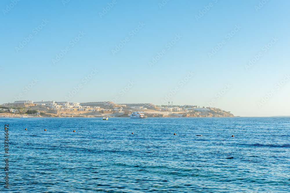 Beautiful view of Red sea surface. Natural background with sunny day sky. Beautiful view of Red sea surface. Natural background with sunny day sky.
